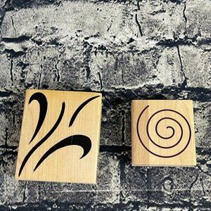 Inkadinkado & Decor Stamps Swirls Wood Mounted Rubber Stamps
